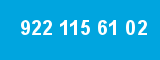 922 115 61 02 922 115 61 02
